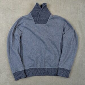 L.O.G.G. H&M Sweatshirt Mens XS Blue Gray Shawl Collar Fleece Pullover Ribbed
